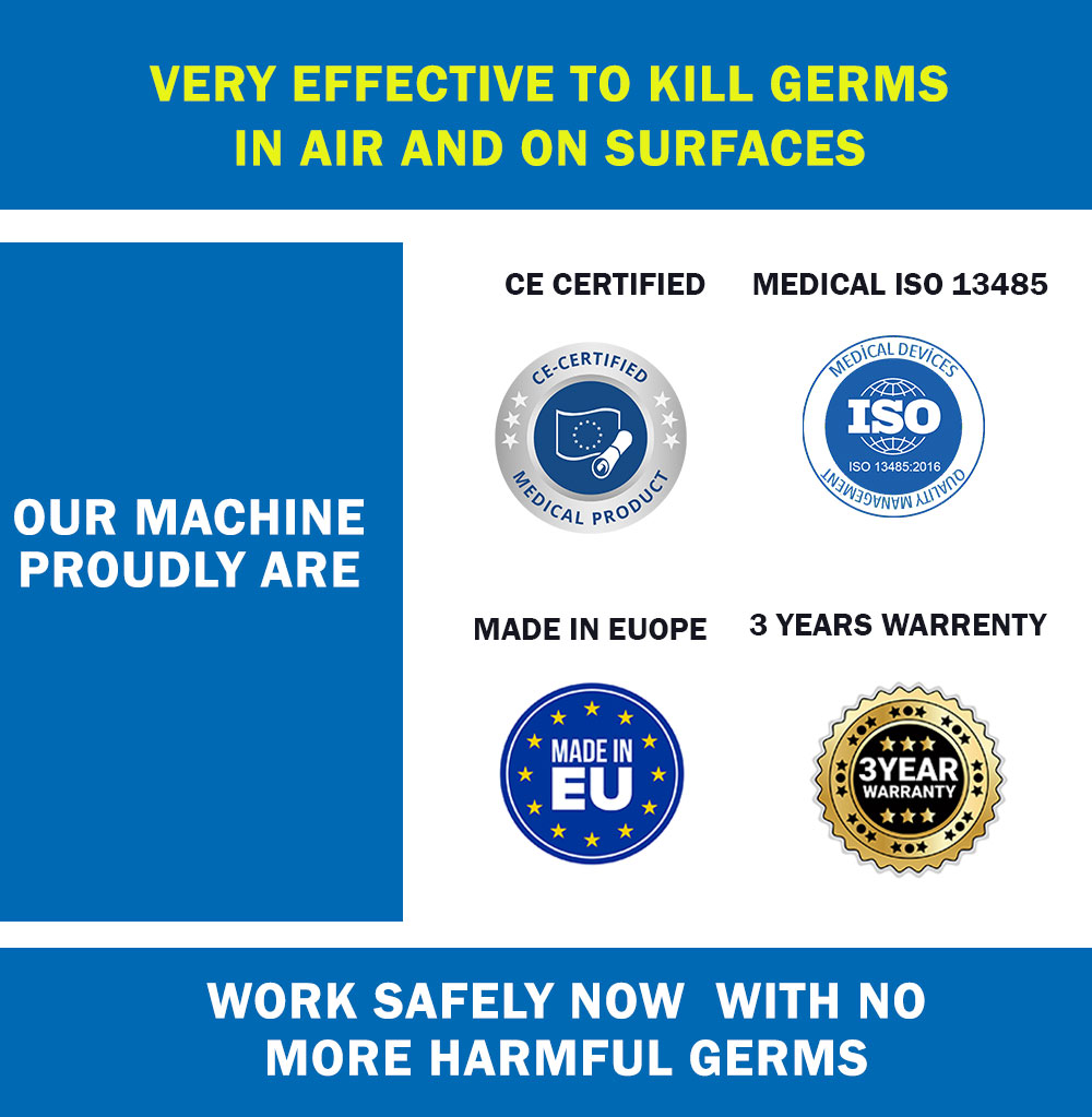 UV light disinfection system certificates